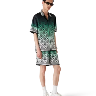 Seidenshorts mit Monogramm-Farbverlauf