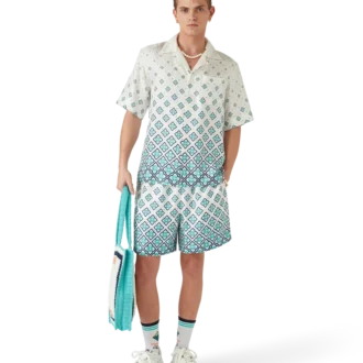 Seidenshorts mit Monogramm-Farbverlauf