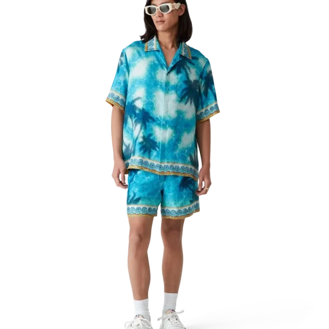 Seidenshorts mit Poolside-Emblem