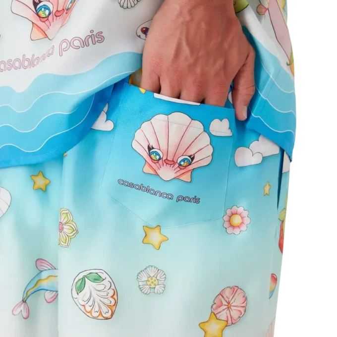 Seidentwill-Shorts mit Kawaii-Motiv