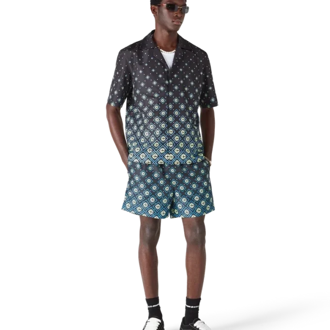 Shorts mit schwarzem Monogramm-Dégradé-Print