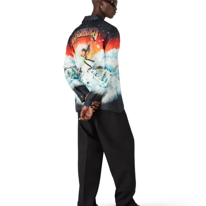 Ski Lake Langarmhemd aus Seidentwill