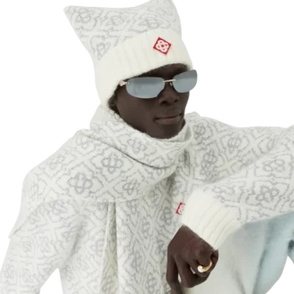 Ski-Mütze aus Mohair mit Monogramm