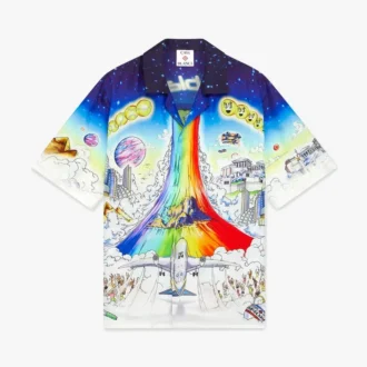 Solid Grooves Kurzarm-Seidenhemd