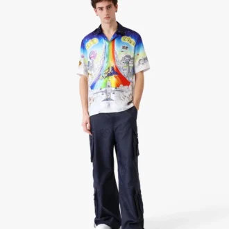 Solid Grooves Kurzarm-Seidenhemd