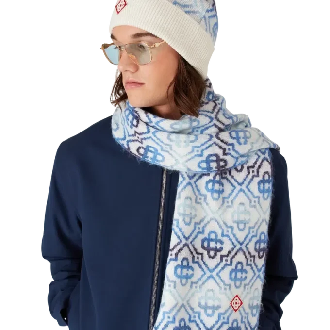 Space-Dye-Monogramm-Mütze aus Merinowolle