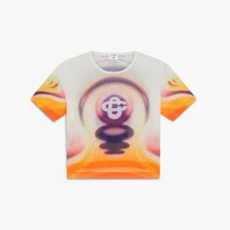 Sporchid-bedrucktes Mesh-Baby-Shorts-T-Shirt mit kurzen Ärmeln