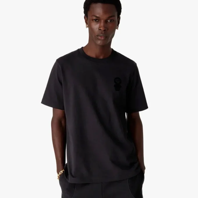 Squash-Logo-Flock-T-Shirt mit kurzen Ärmeln