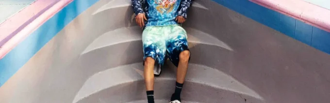 Surf Lotus Kurzarm-Seidenhemd