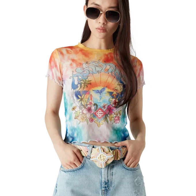 Surf Trip Tie-Dye-Mesh-T-Shirt Surf Trip Tie-Dye-Mesh-T-Shirt