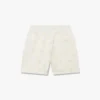Sweatshorts mit cremefarbener Monogramm-Applikation