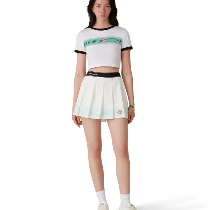 T-Shirt mit Streifen in Farbverlauf