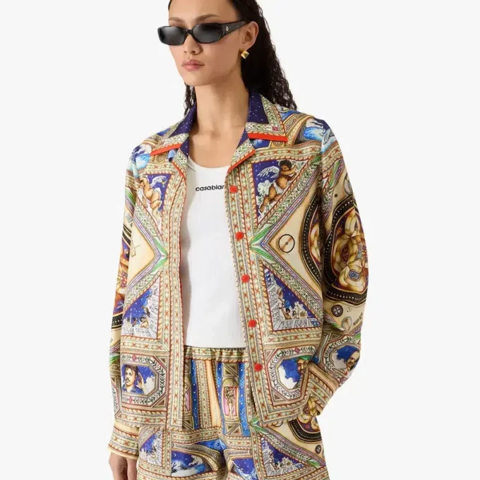 Take Me to Church Langarm-Seidenhemd mit Kubanerkragen