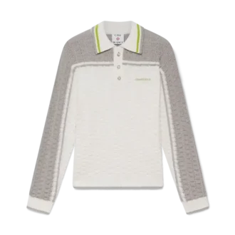 Tennis Bouclé Langarm-Poloshirt