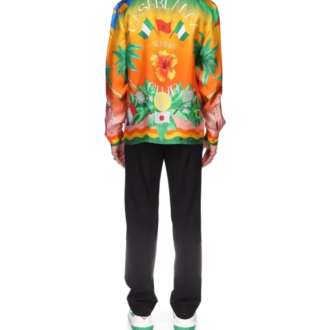 Tennis Club En Fleur Seidenhemd