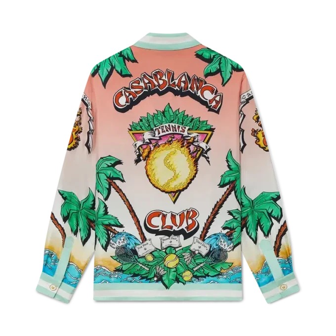 Tennis Club Langarm-Seidenhemd