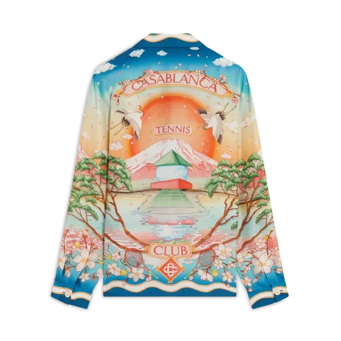 Tennis Club Langarm-Seidenhemd