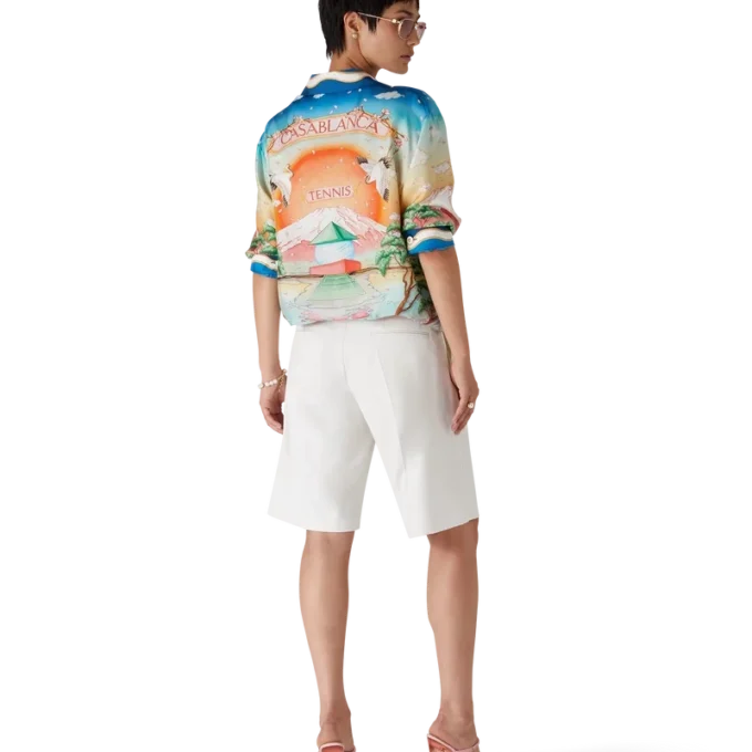 Tennis Club Seidenhemd mit langen Ärmeln Tennis Club Seidenhemd mit langen Ärmeln