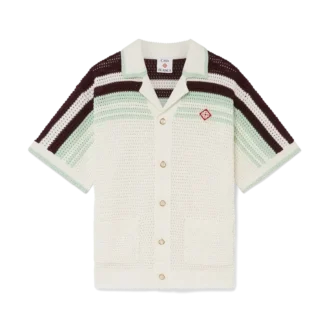 Tennis-Häkelhemd aus Baumwolle mit kurzen Ärmeln