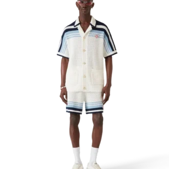 Tennis-Häkelhemd aus Baumwolle mit kurzen Ärmeln