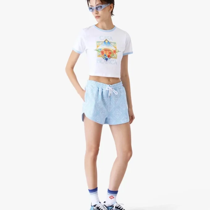 Tennis Landscape Ringer Baby-T-Shirt mit kurzen Ärmeln Tennis Landscape Ringer Baby-T-Shirt mit kurzen Ärmeln