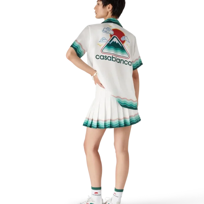 Tennis-Minirock aus plissierter Seide