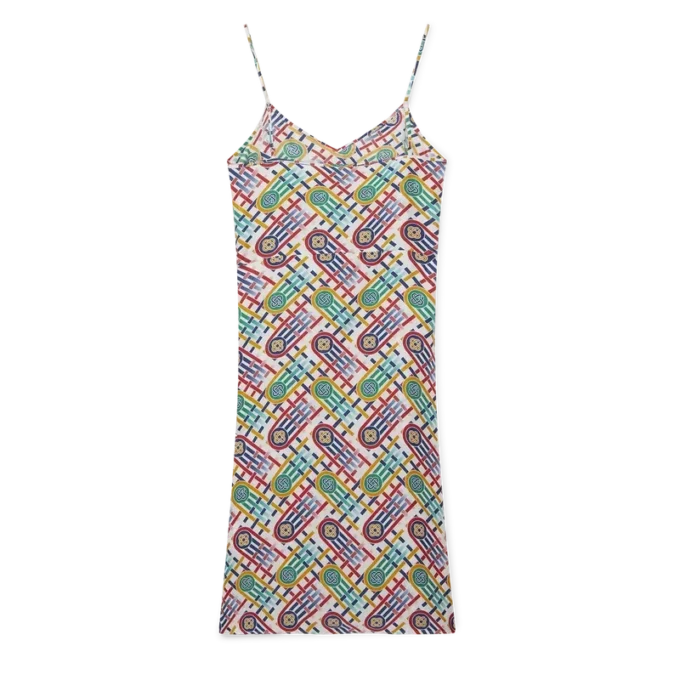 Tennis Monogram Seiden-Slipkleid