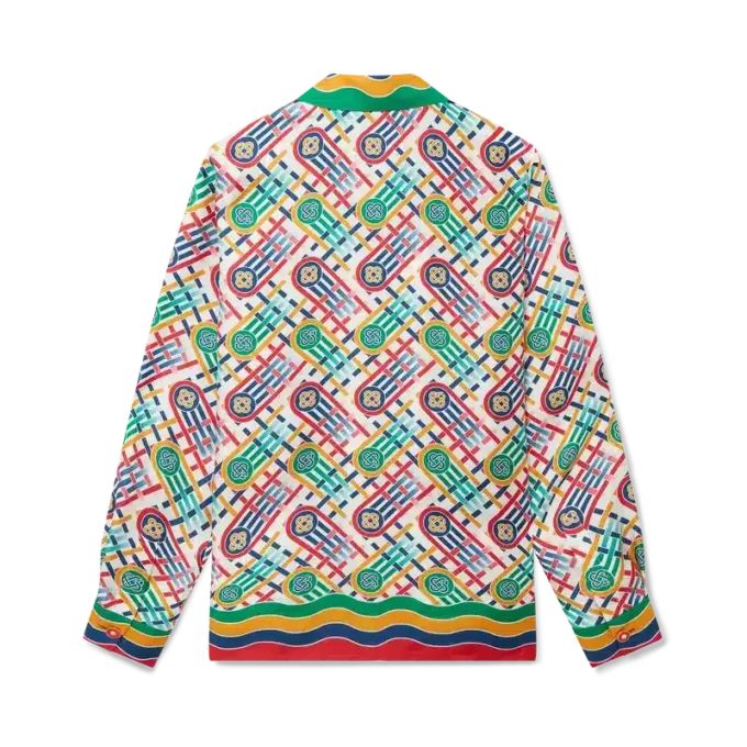 Tennis-Monogramm-Seidenhemd Tennis-Monogramm-Seidenhemd