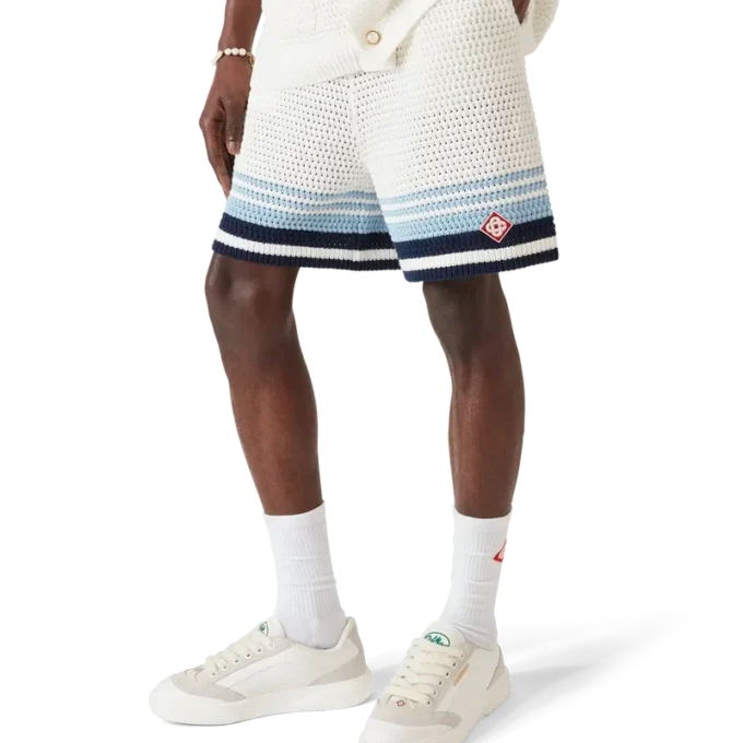 Tennis-Shorts aus Baumwoll-Häkelstoff