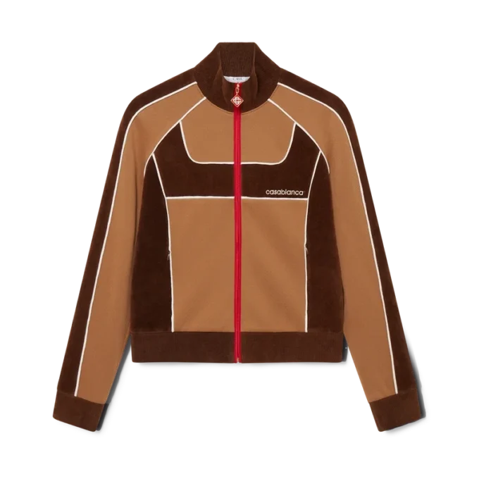 Trainingsjacke mit Chenille-Einsätzen