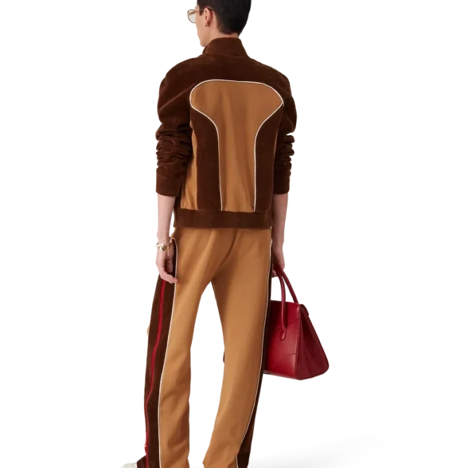 Trainingsjacke mit Chenille-Einsätzen