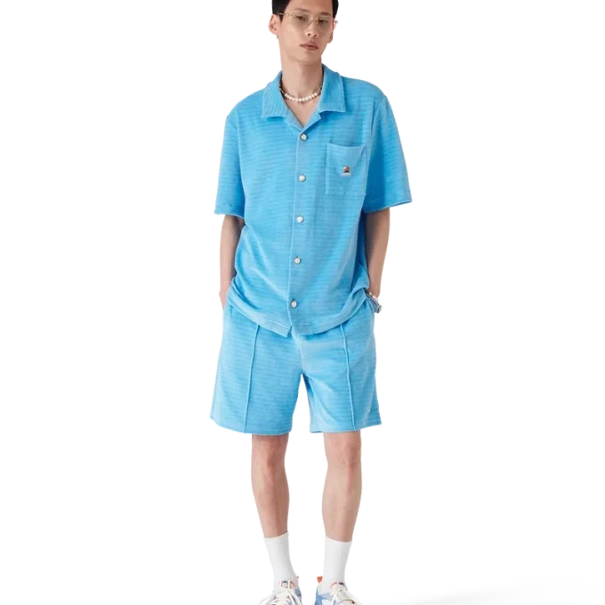 Velours-Streifen-Shorts