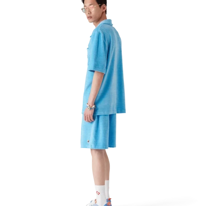 Velours-Streifen-Shorts