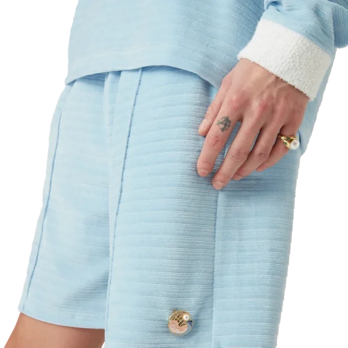 Velours-Streifen-Shorts