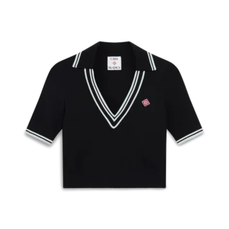 Viskose-Poloshirt mit V-Ausschnitt