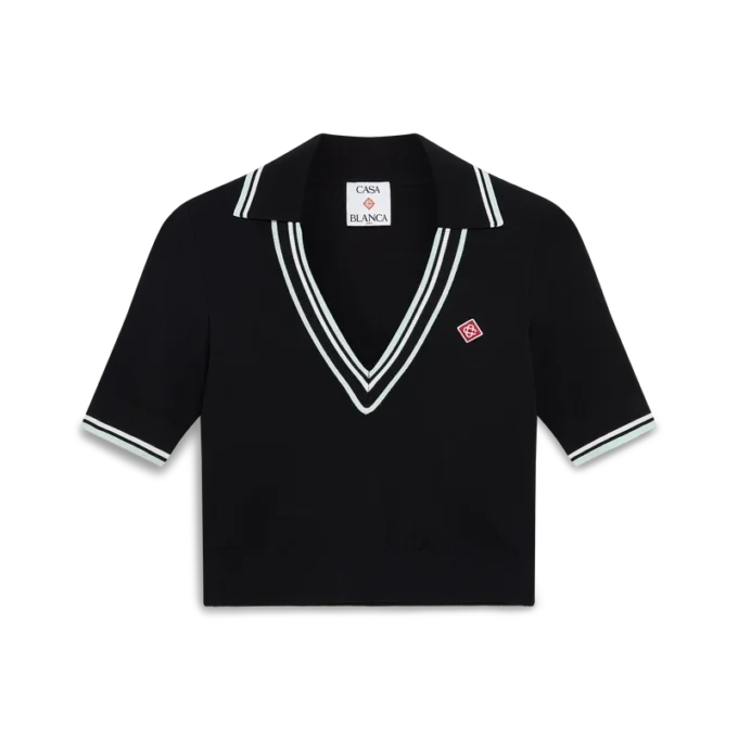 Viskose-Poloshirt mit V-Ausschnitt Viskose-Poloshirt mit V-Ausschnitt