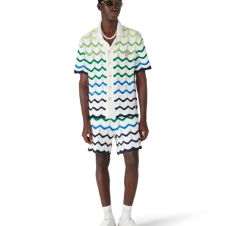 Wave Kurzarm-Strickhemd mit Shorts