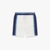 Weiß-blau gestreifte Mesh-Shorts Weiß-blau gestreifte Mesh-Shorts