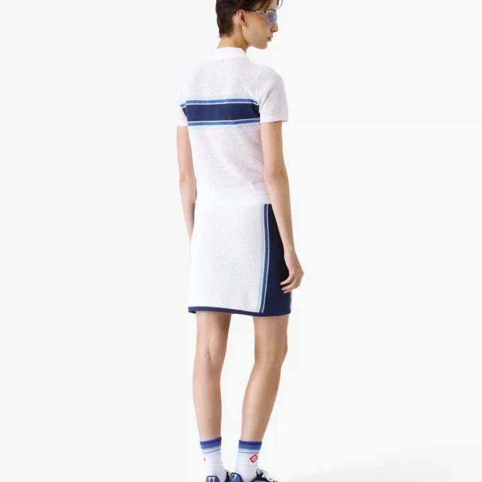 Weiß-blau gestreiftes Mesh-Oberteil Weiß-blau gestreiftes Mesh-Oberteil