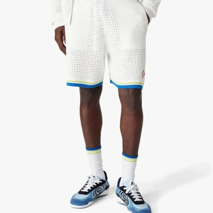 Weiß-blaue Häkel-Shorts Weiß-blaue Häkel-Shorts