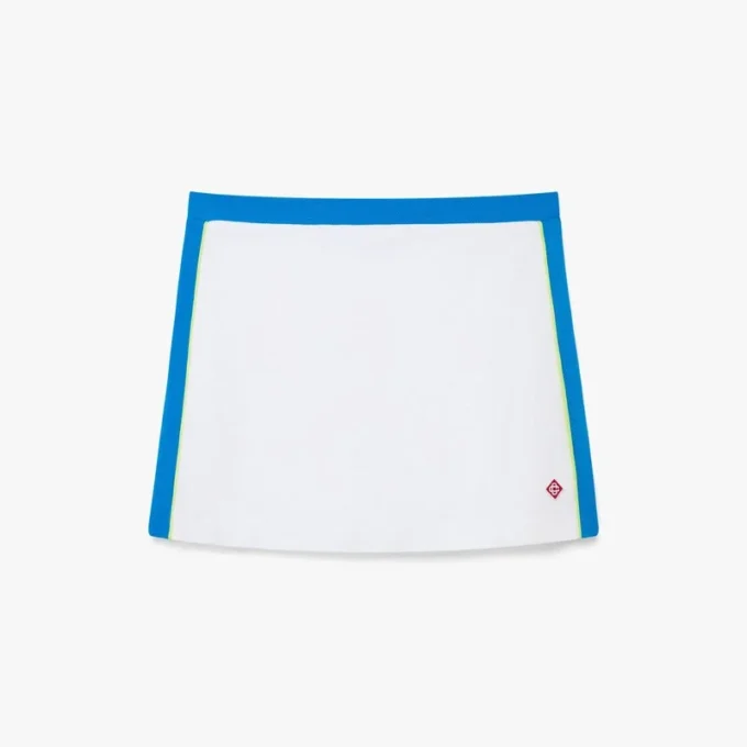 Weiß-blauer Piqué-Minirock