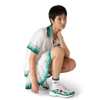 Weiß-grüner Stade-Sneaker für Damen