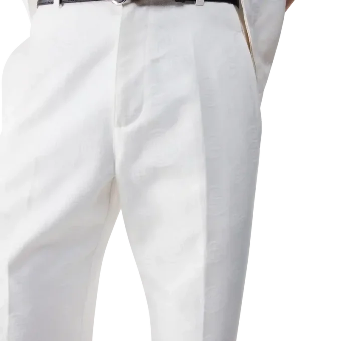 Weiße Chino-Hose mit Monogramm Weiße Chino-Hose mit Monogramm