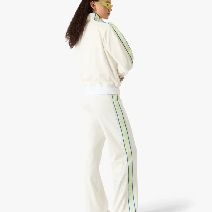 Weiße Laurel Track Zip-Jacke