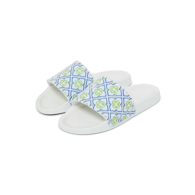 Weiße Monogram-Pool-Slides für Herren Weiße Monogram-Pool-Slides für Herren