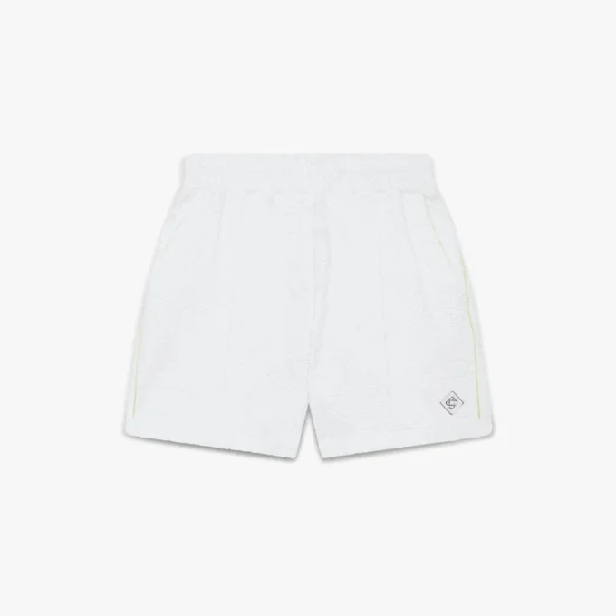 Weiße Monogram-Shorts aus Frottee Weiße Monogram-Shorts aus Frottee