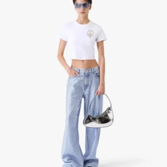 Weißes Casa Way Baby-T-Shirt mit kurzen Shorts Weißes Casa Way Baby-T-Shirt mit kurzen Shorts