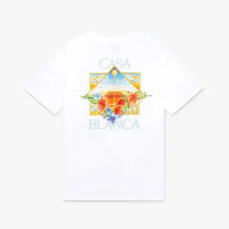 Weißes Flower Court Icon Kurzarm-T-Shirt