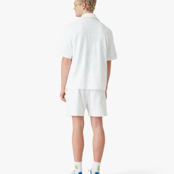 Weißes Monogram-Kurzarmhemd aus Frottee Weißes Monogram-Kurzarmhemd aus Frottee