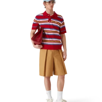 Woll-Shorts mit Falten